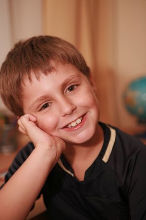 Portrait of young cheerful boyの写真素材