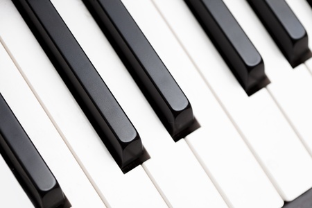 Close up shot of black & white piano keys 