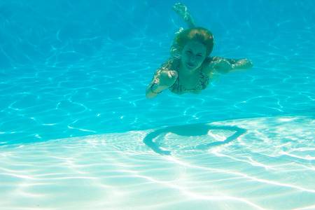 Girl under waterの写真素材