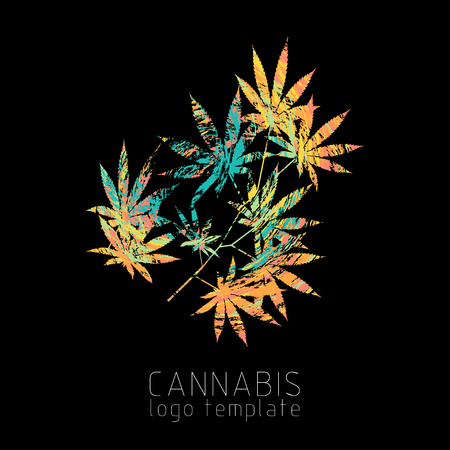 Cannabis creative. Marijuana colorful vector symbol. Cannabis template.のイラスト素材