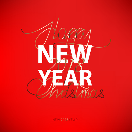 Merry Christmas and Happy New Year 2018 greetingのイラスト素材