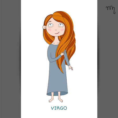Cute girl in the form of zodiac sign Virgoのイラスト素材