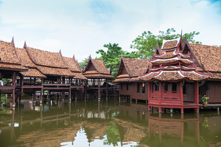 traditionally thai architecture houseのeditorial素材