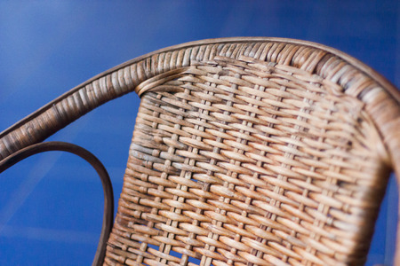 Closeup old rattan chairの写真素材