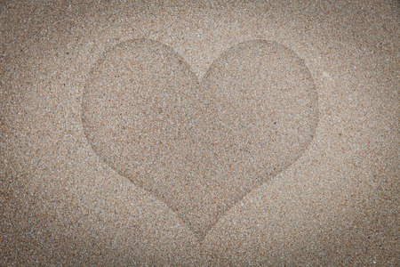 Heart on sandの写真素材