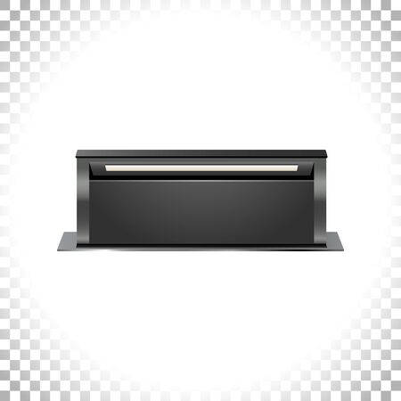 Modern table top cooker hood icon isolated on transparent background. Design of black kitchen table top extractor with light. Home appliance concept. Front view. Vector illustration.のイラスト素材