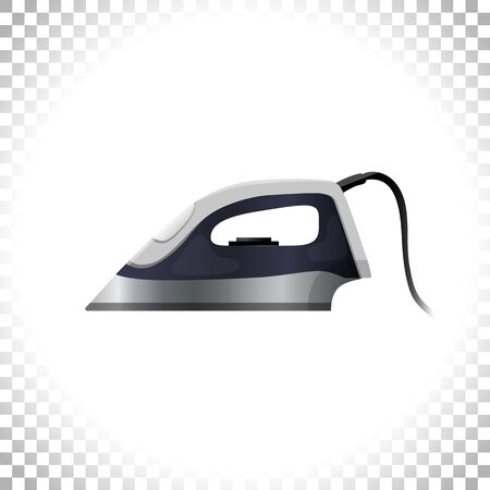 Flat image of house electric iron. Home appliance concept. Iron icon on white background. Side view. Element for web designs. Vector illustration.のイラスト素材