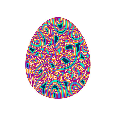 Easter Egg Layered. 3d Easter ornament. Mandala layered design. Vector multilayer illustration.のイラスト素材