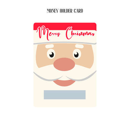 Printable Christmas Money Holder, Gift card, Cash Money Holder template.のイラスト素材
