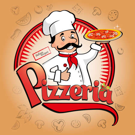 logo for ristoran or pizzeriaのイラスト素材
