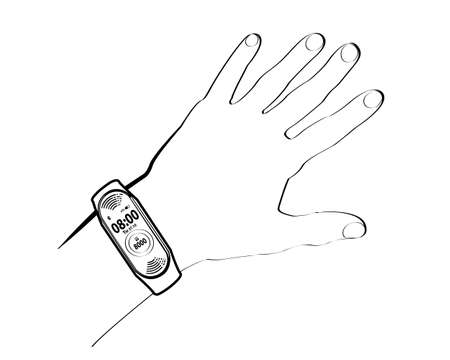 hand with fitness watchのイラスト素材