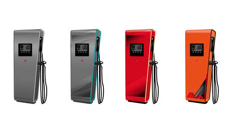 a set of columns in different colors for refueling 3d modelのイラスト素材