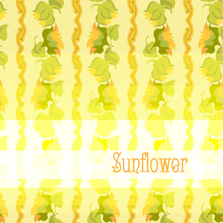 Yellow orange sunflower border pattern background with light yellow text placeのイラスト素材