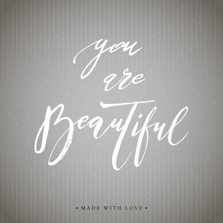 You are beautiful lettering calligraphy.のイラスト素材