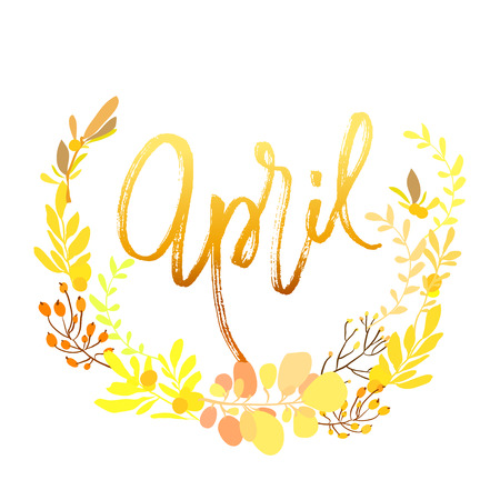 Foral flowers wreathのイラスト素材