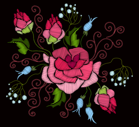 Fashion floral embroidery.のイラスト素材
