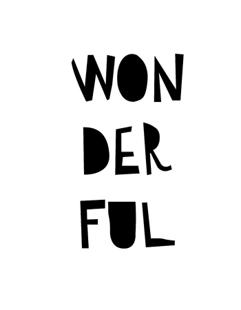 Hand drawn calligraphy lettering wonderful.の写真素材