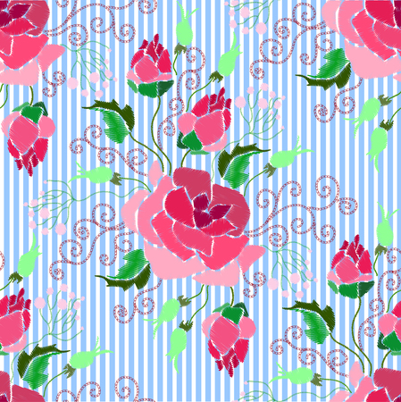 Fashion floral embroidery.のイラスト素材