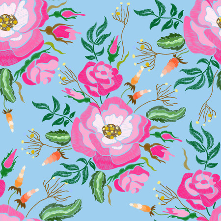 Fashion floral embroidery.のイラスト素材