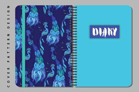 Notebook and diary cover design for print with seamless pattern included.のイラスト素材