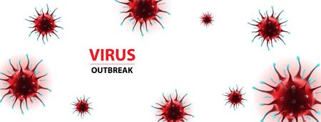 Horizontal social media banner coronavirus epidemia virus illustrationのイラスト素材