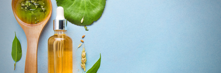 Homeopathic oils, dietary supplements for intestinal health, skin care.の写真素材