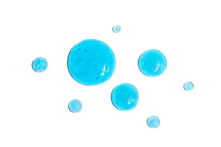 Texture of hyaluronic acid, serum gel. Transparent smear of gel isolated on white backgroundの写真素材