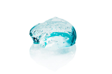 Mucus smear texture with bubbles on a white backgroundの写真素材