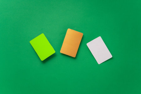 Templates of different cards, gift, credit and promo codes, on a green background. A Concept Focused...