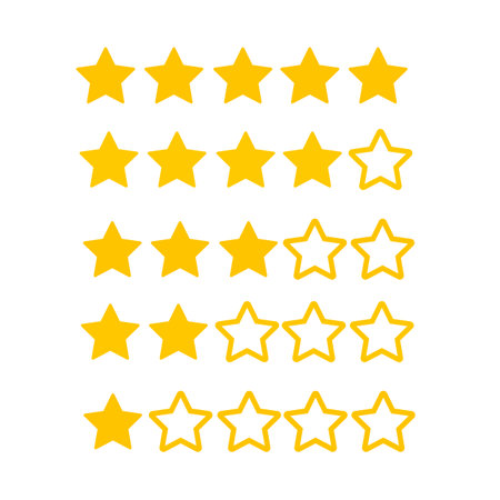 5 stars rating icon isolated on white backgroundの写真素材