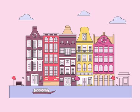 Holland city landscapeのイラスト素材