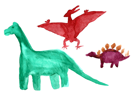 watercolor cute dinosaurs.の写真素材