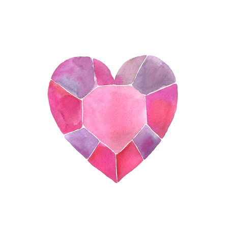 Watercolor pink heart.の写真素材