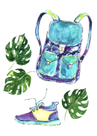 Watercolor sport fashion.の写真素材