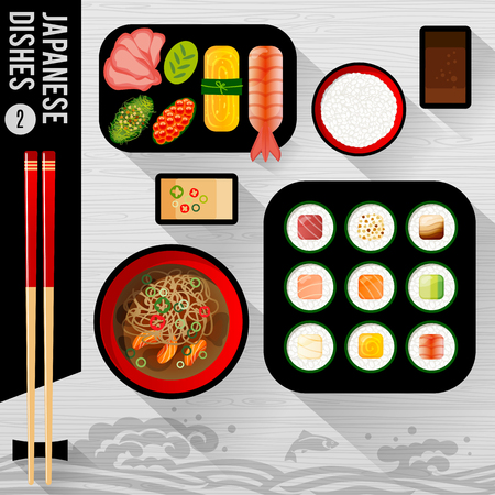 Food Illustration : Japanese food: Sushi Vector Illustrationのイラスト素材