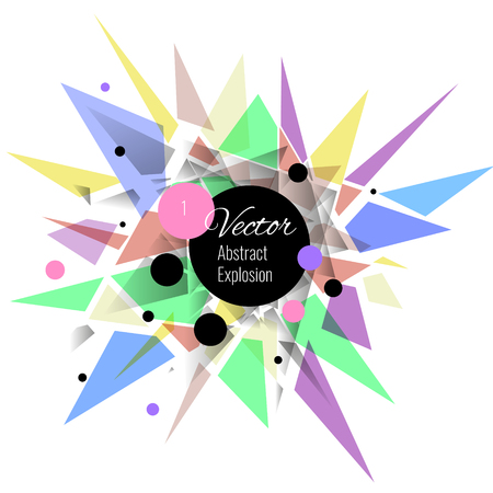 Abstract vector explosion background Pink, black, greenのイラスト素材