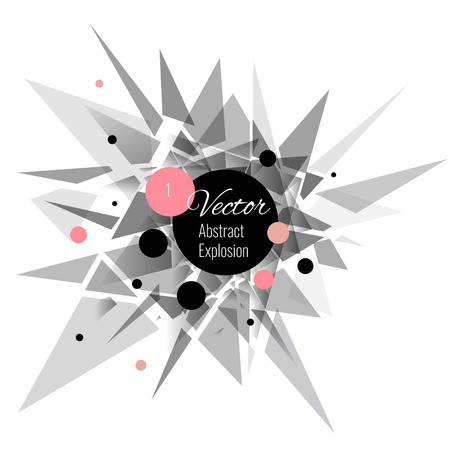 Abstract vector explosion background Pink, black, grayのイラスト素材