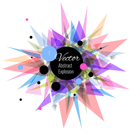 Abstract vector explosion background Pink, black, blueのイラスト素材