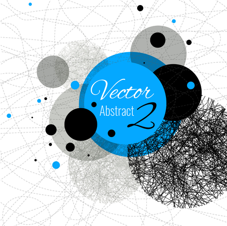 Abstract vector design rounds, line Blue, blackのイラスト素材