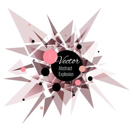 Abstract vector explosion background Pink, black, brownのイラスト素材
