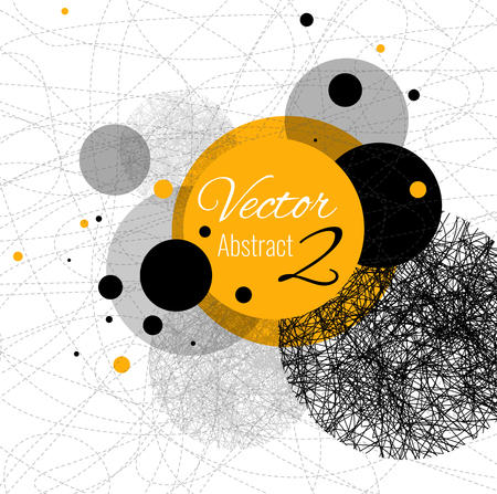 Abstract vector design rounds, line Yellow, blackのイラスト素材