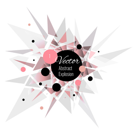 Abstract vector explosion background Pink, black, grayのイラスト素材