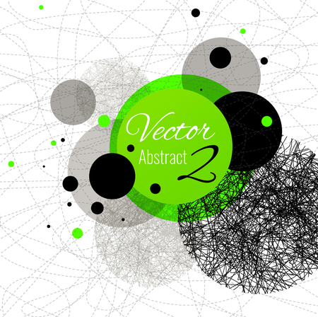 Abstract vector design rounds, line Green, blackのイラスト素材