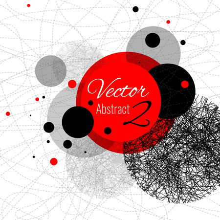 Abstract vector design rounds, line red, blackのイラスト素材