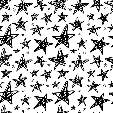 Black and white stars.のイラスト素材