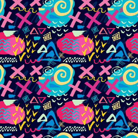 Creative Seamless pattern. Artistic universal background. Hand Drawn textures. Design for poster, card, invitation, header, cover, placard, brochure, flyer, fabric.のイラスト素材