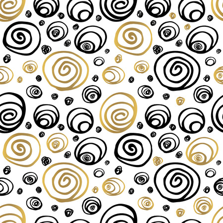 Happy New Year Merry Christmas seamless patterns sketch styles Trendy doodles style dots circles Golden White Black Hand Drawn set vector illustrationのイラスト素材