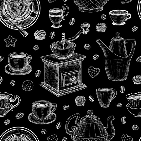 Coffee pattern illustration.のイラスト素材