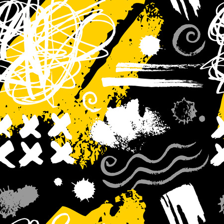 Creative Seamless pattern. Artistic universal background. Hand Drawn textures. Design for poster, card, invitation, header, cover, placard, brochure, fabric.のイラスト素材