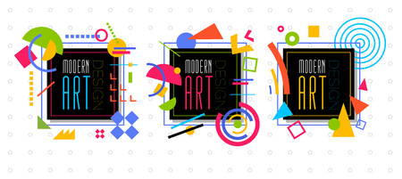 Vector abstract geometric dynamic pattern frame.のイラスト素材